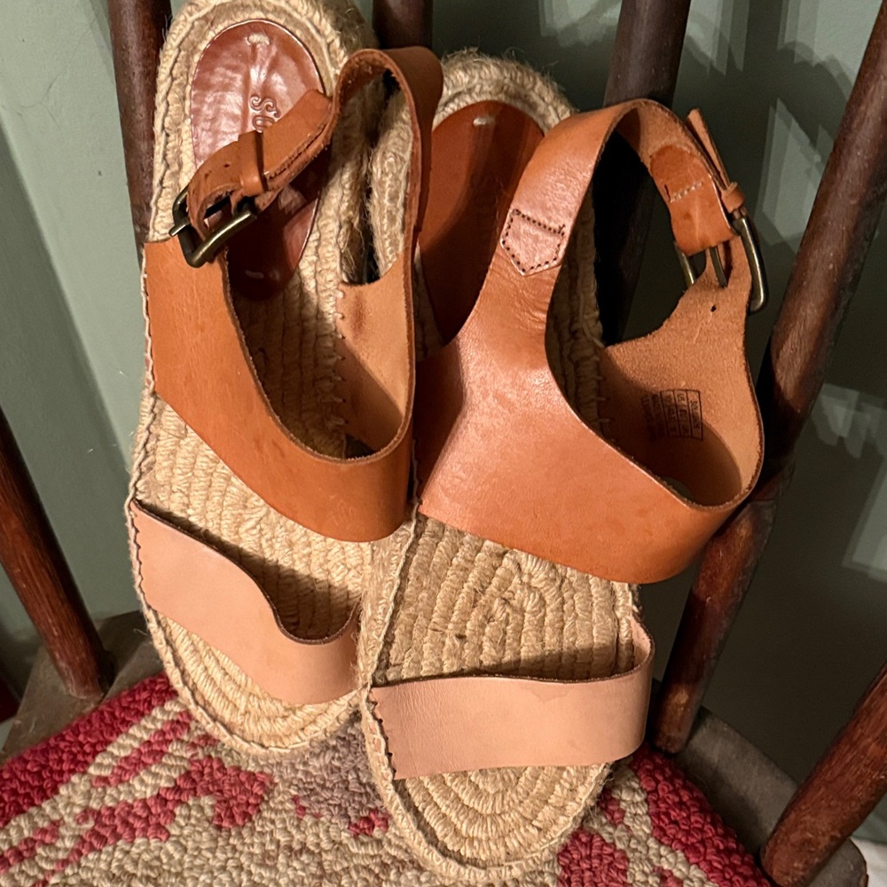 Soludos Tan Leather Espadrilles